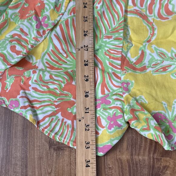 LILLY PULITZER Challis Happy Place Romper SZ Small Tropical Floral Summer Beach - Picture 4 of 5